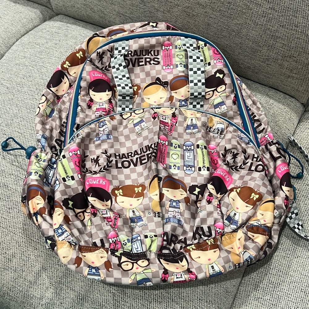 Harajuku Lovers by Gwen Stefani checkered backpack very rare